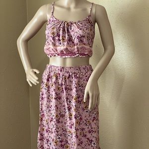 City Triangles 2 piece crop top and midi skirt set